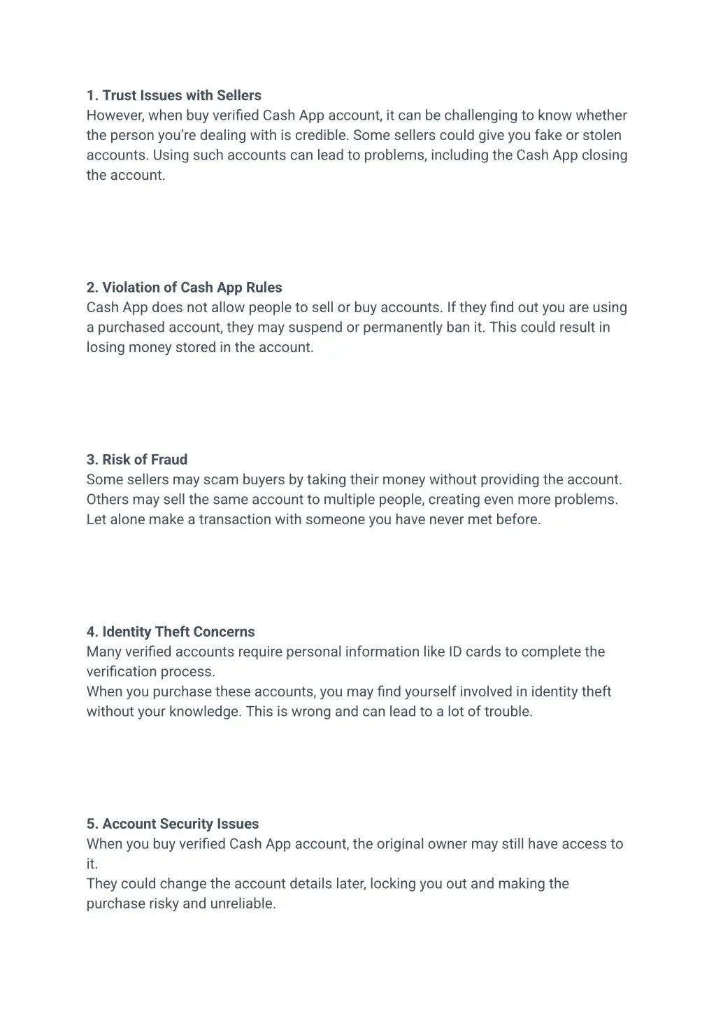 1 trust issues with sellers however when