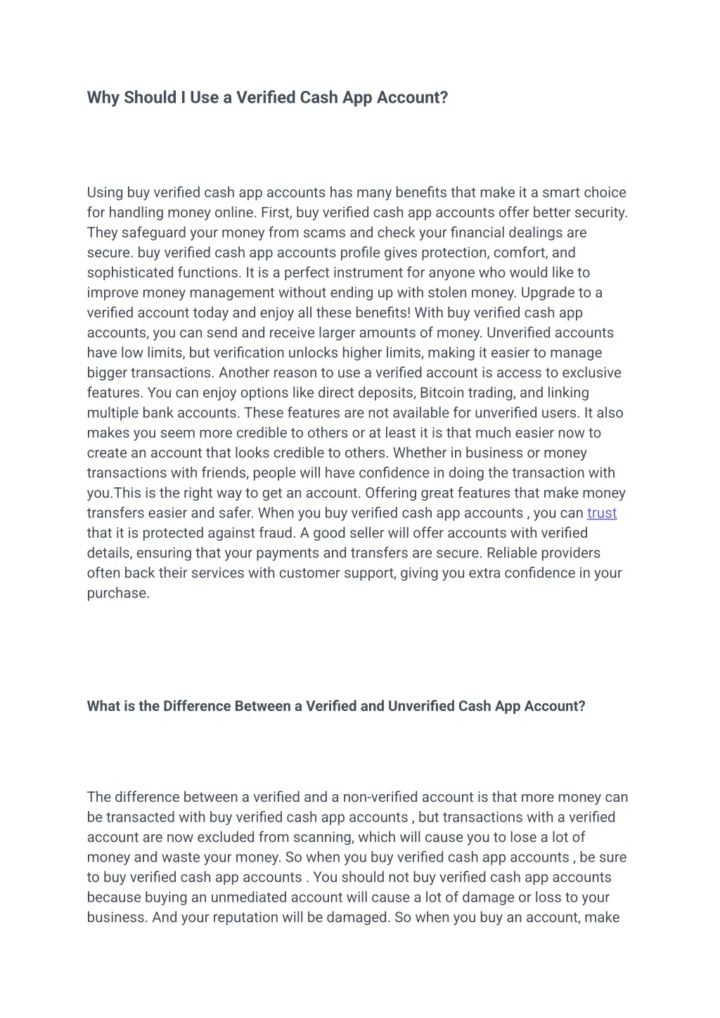 why should i use a verified cash app account