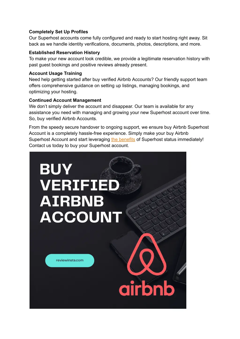 completely set up profiles our superhost accounts