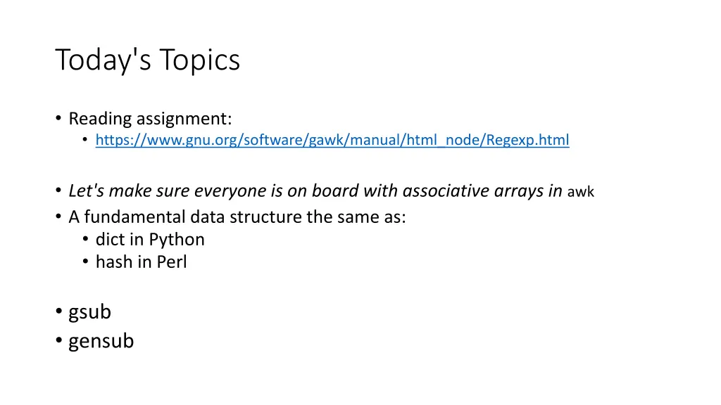 today s topics
