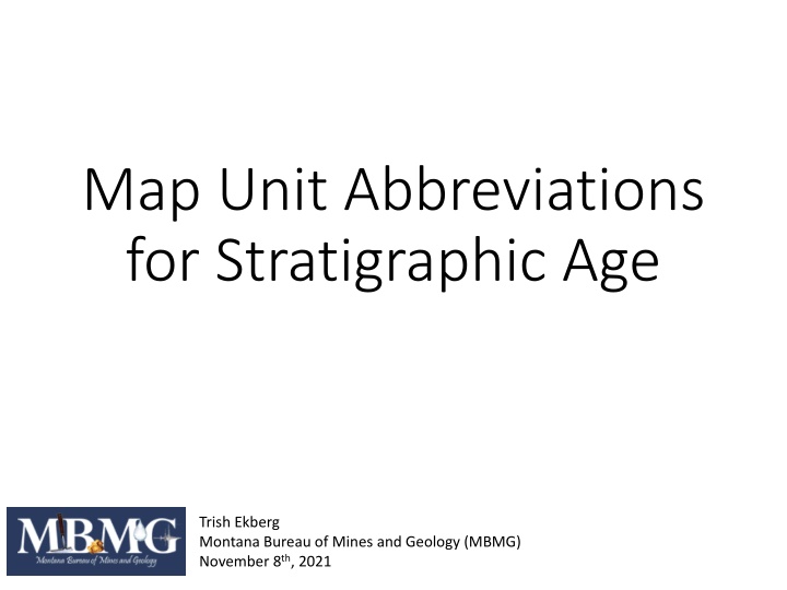 map unit abbreviations for stratigraphic age