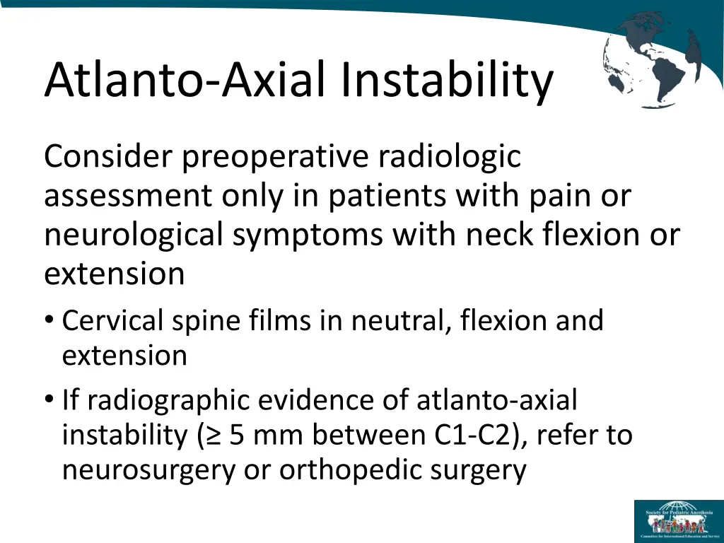 atlanto axial instability