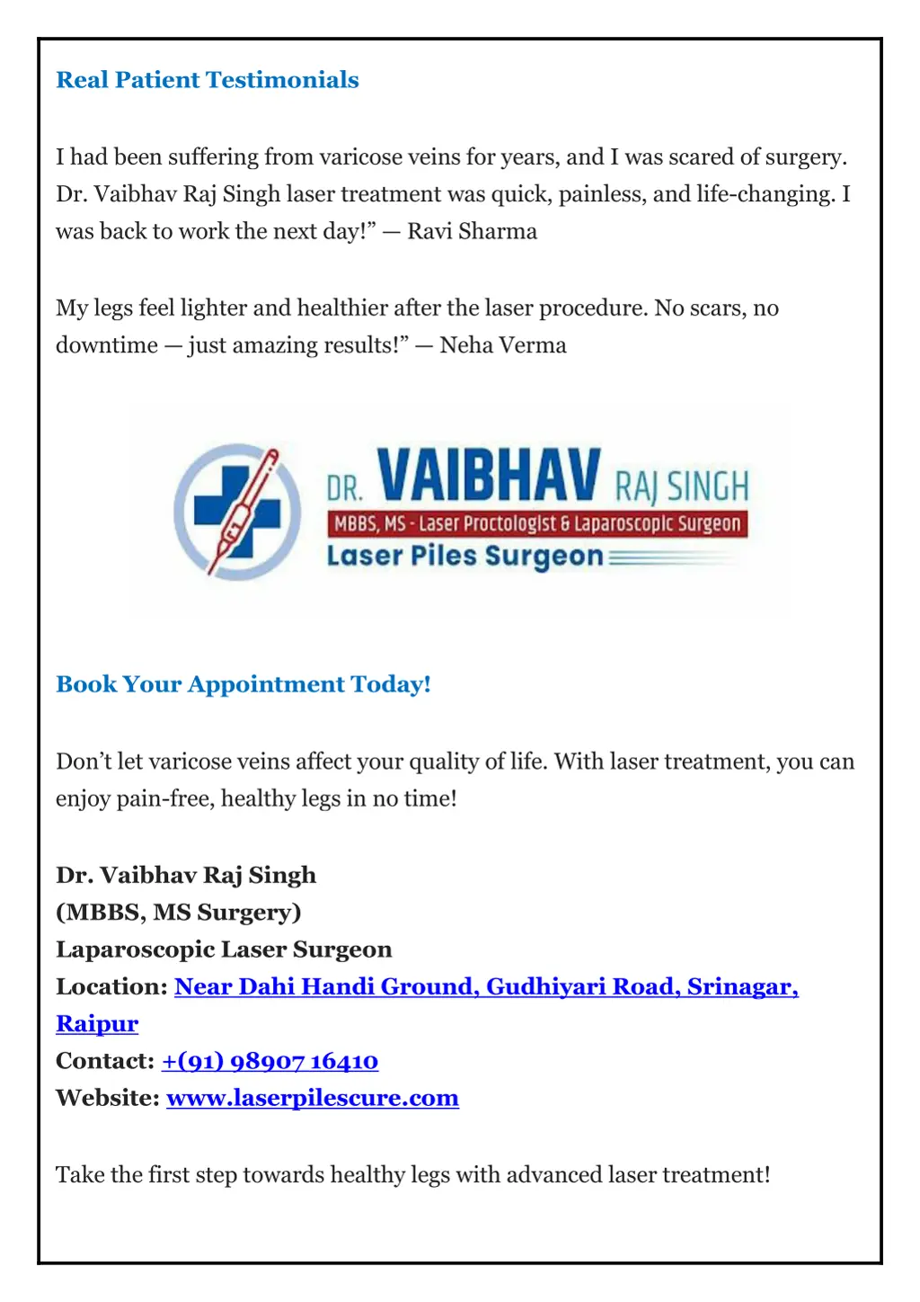 real patient testimonials