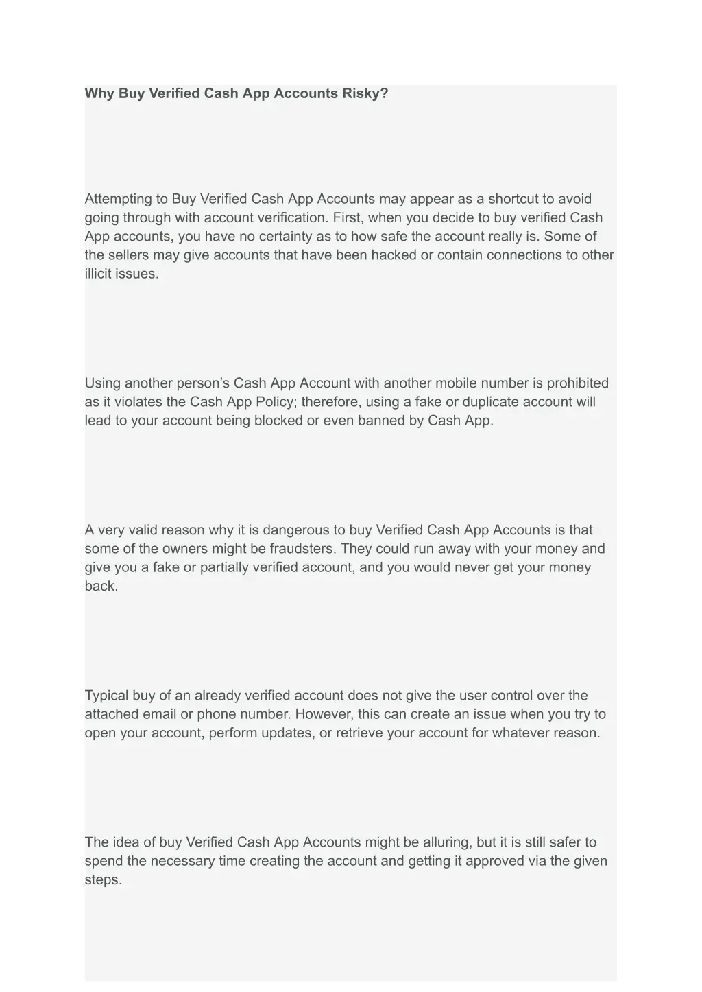 why buy verified cash app accounts risky