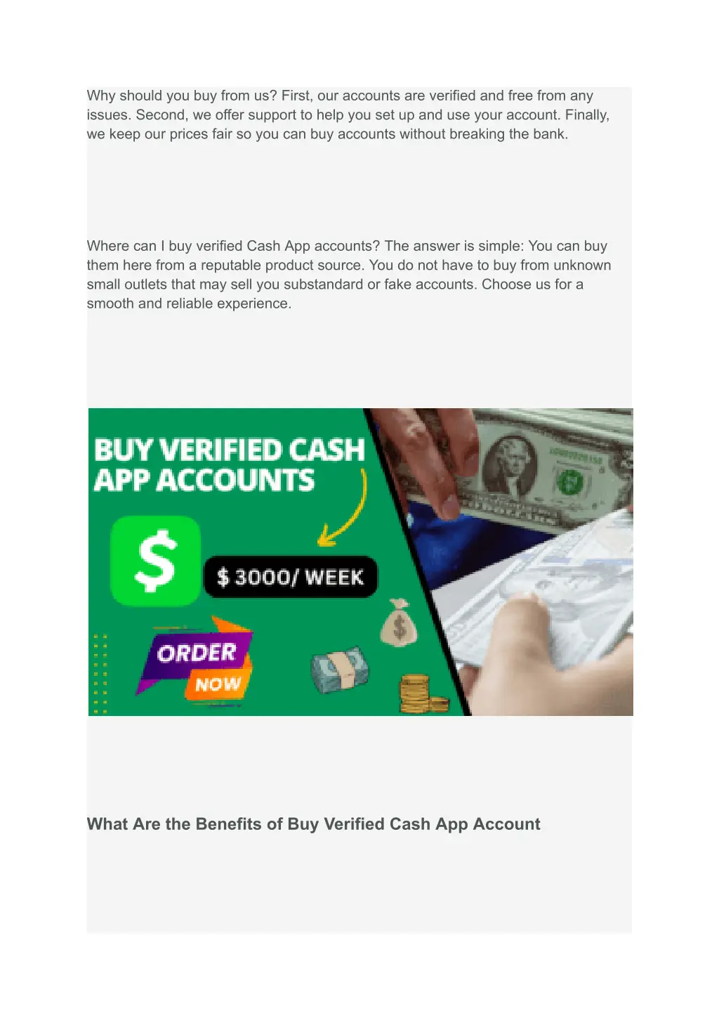 why should you buy from us first our accounts