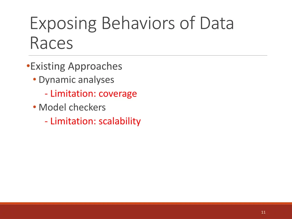 exposing behaviors of data races existing 1