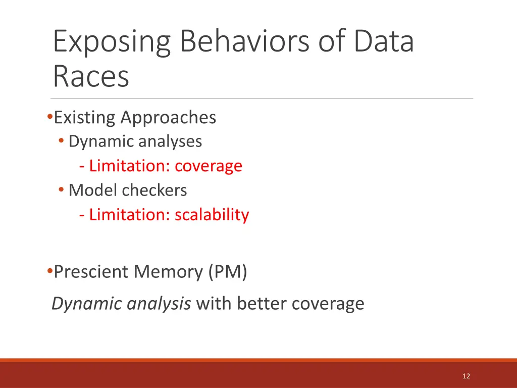 exposing behaviors of data races existing 2