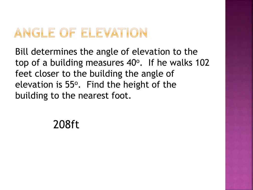 angle of elevation 1