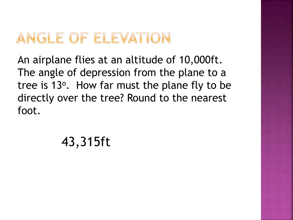 angle of elevation
