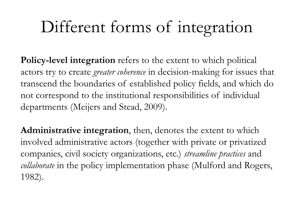 different forms of integration