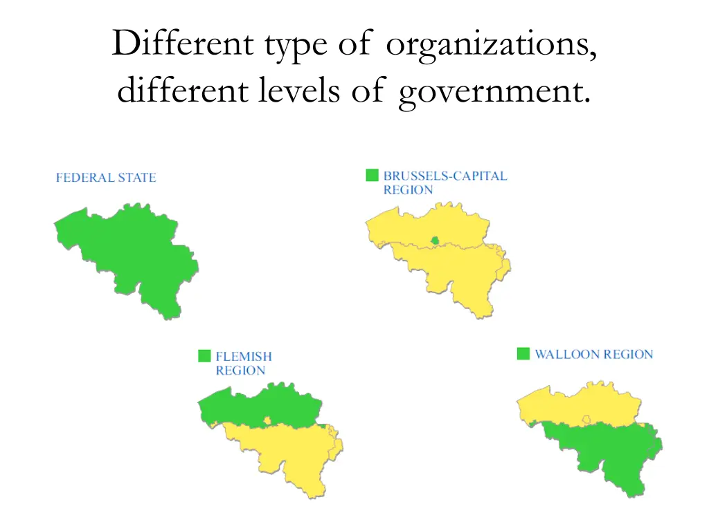 different type of organizations different levels