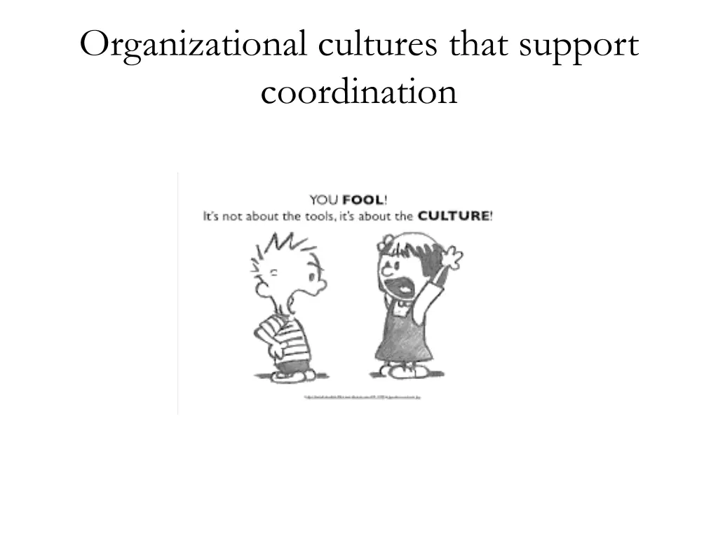 organizational cultures that support coordination