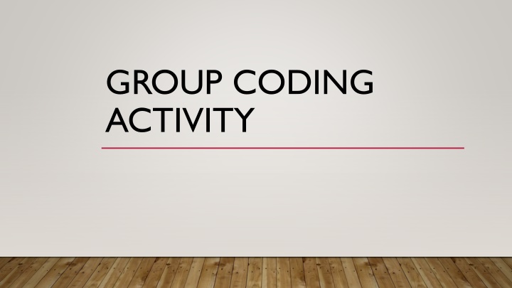 group coding activity