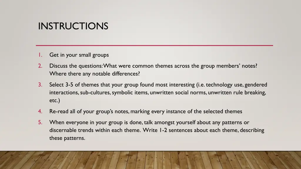 instructions