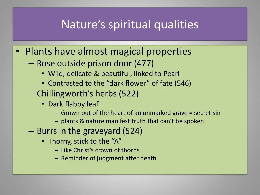 nature s spiritual qualities