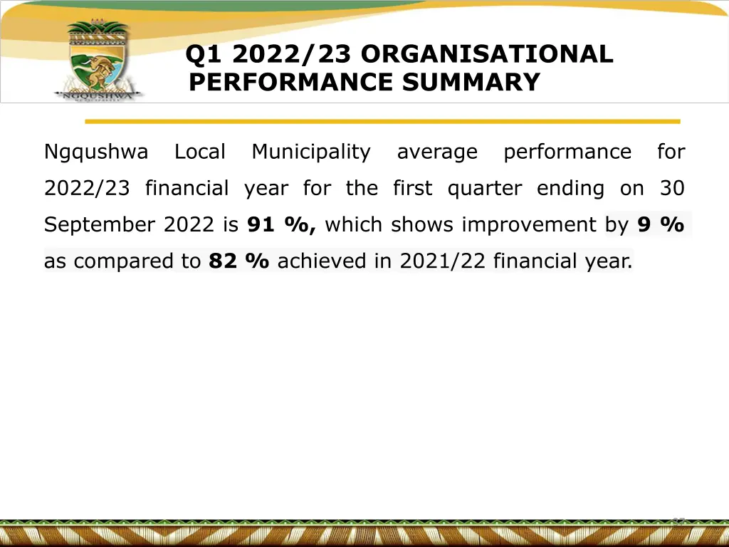 q1 2022 23 organisational performance summary