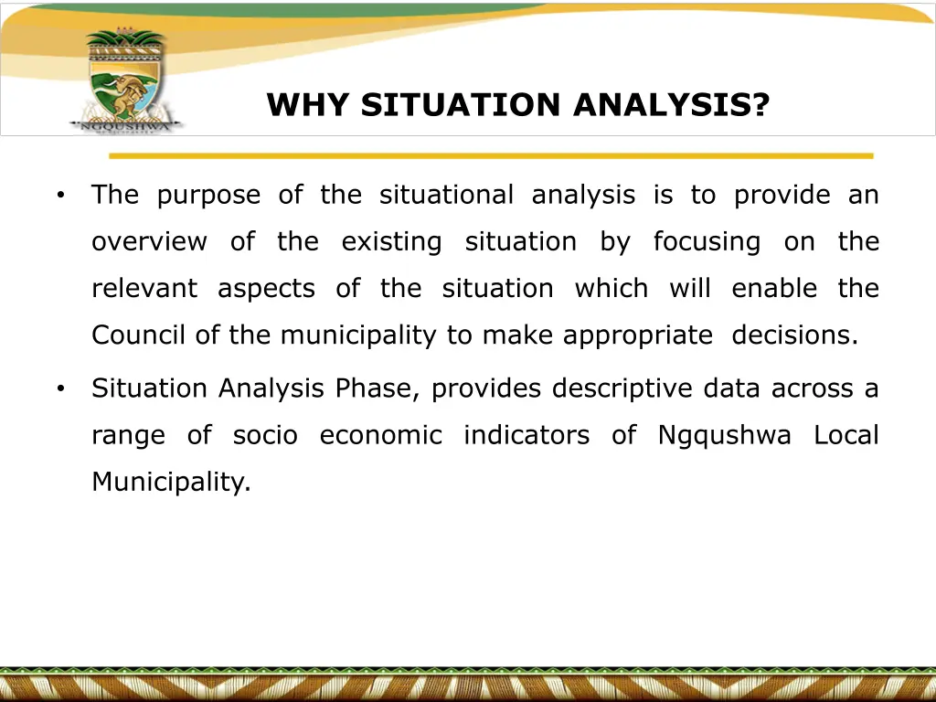 why situation analysis