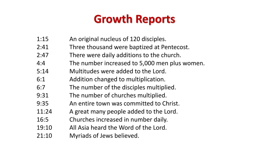 growth reports