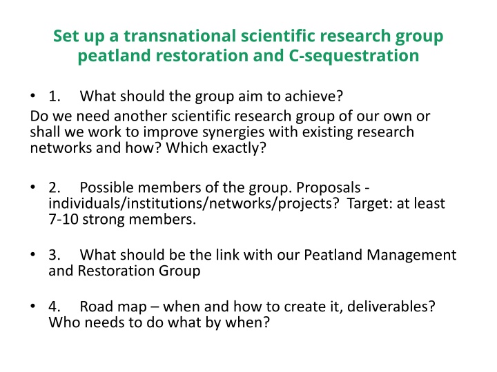 set up a transnational scientific research group