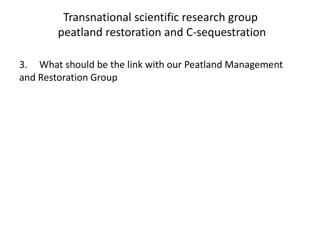 transnational scientific research group peatland 2