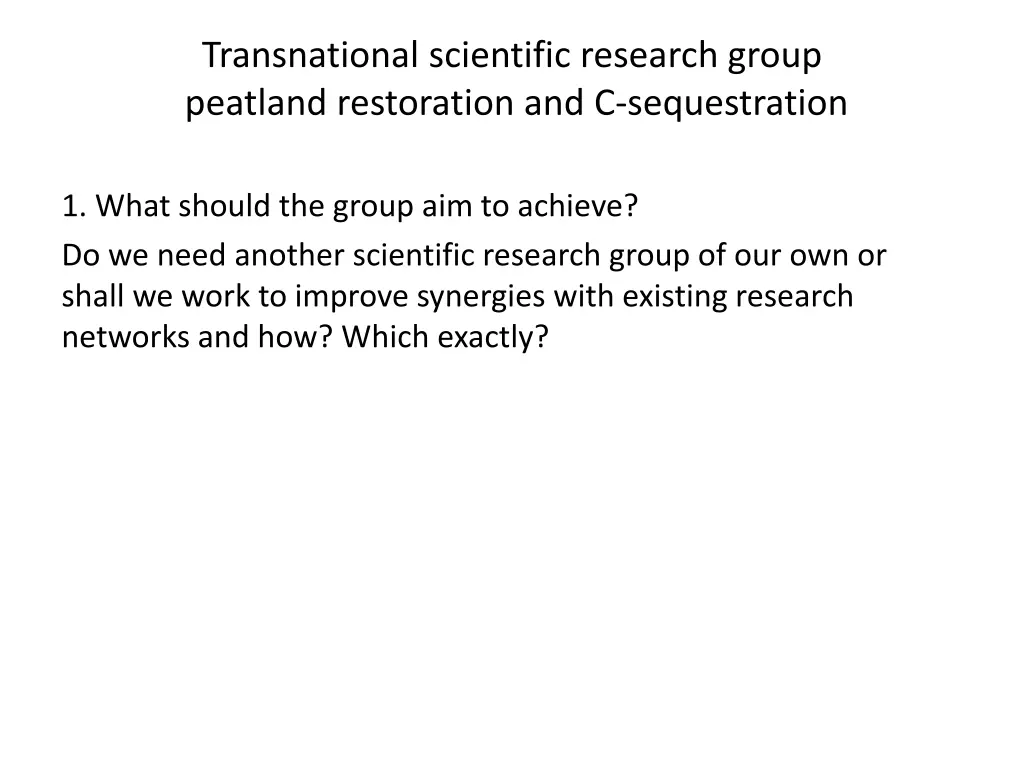 transnational scientific research group peatland