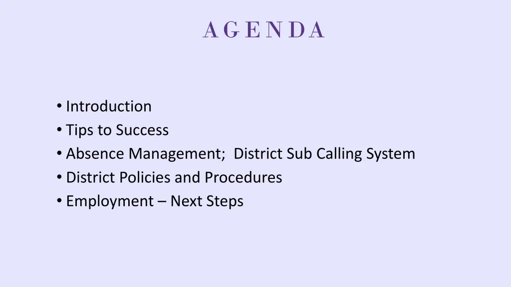 agenda
