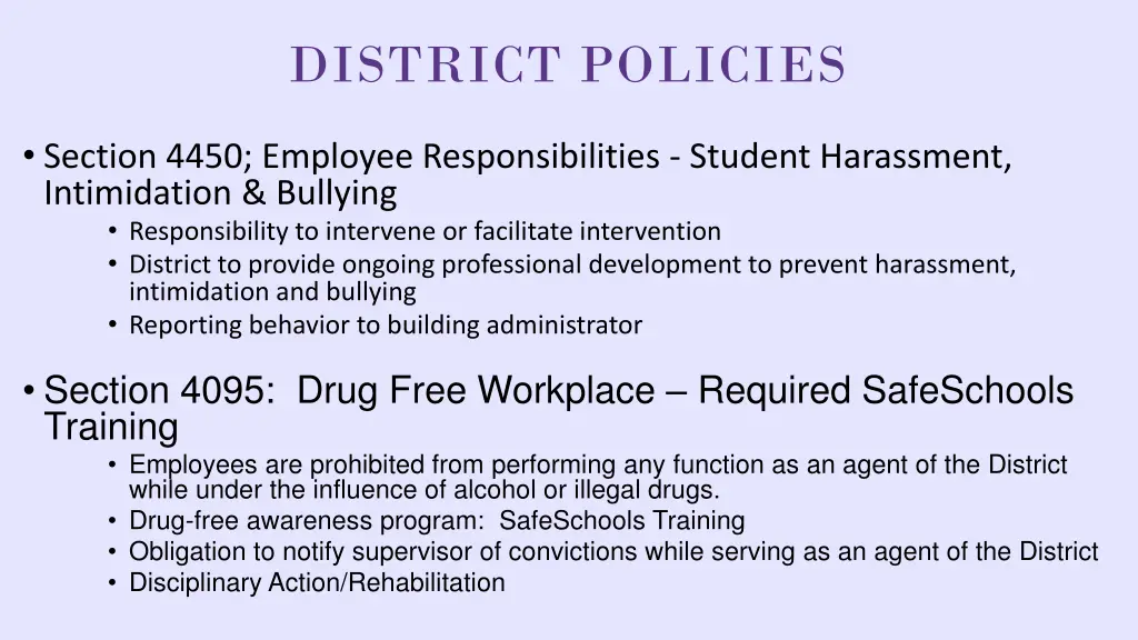 district policies