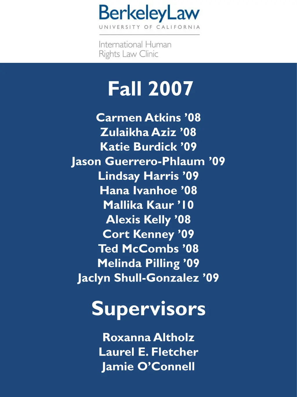 fall 2007