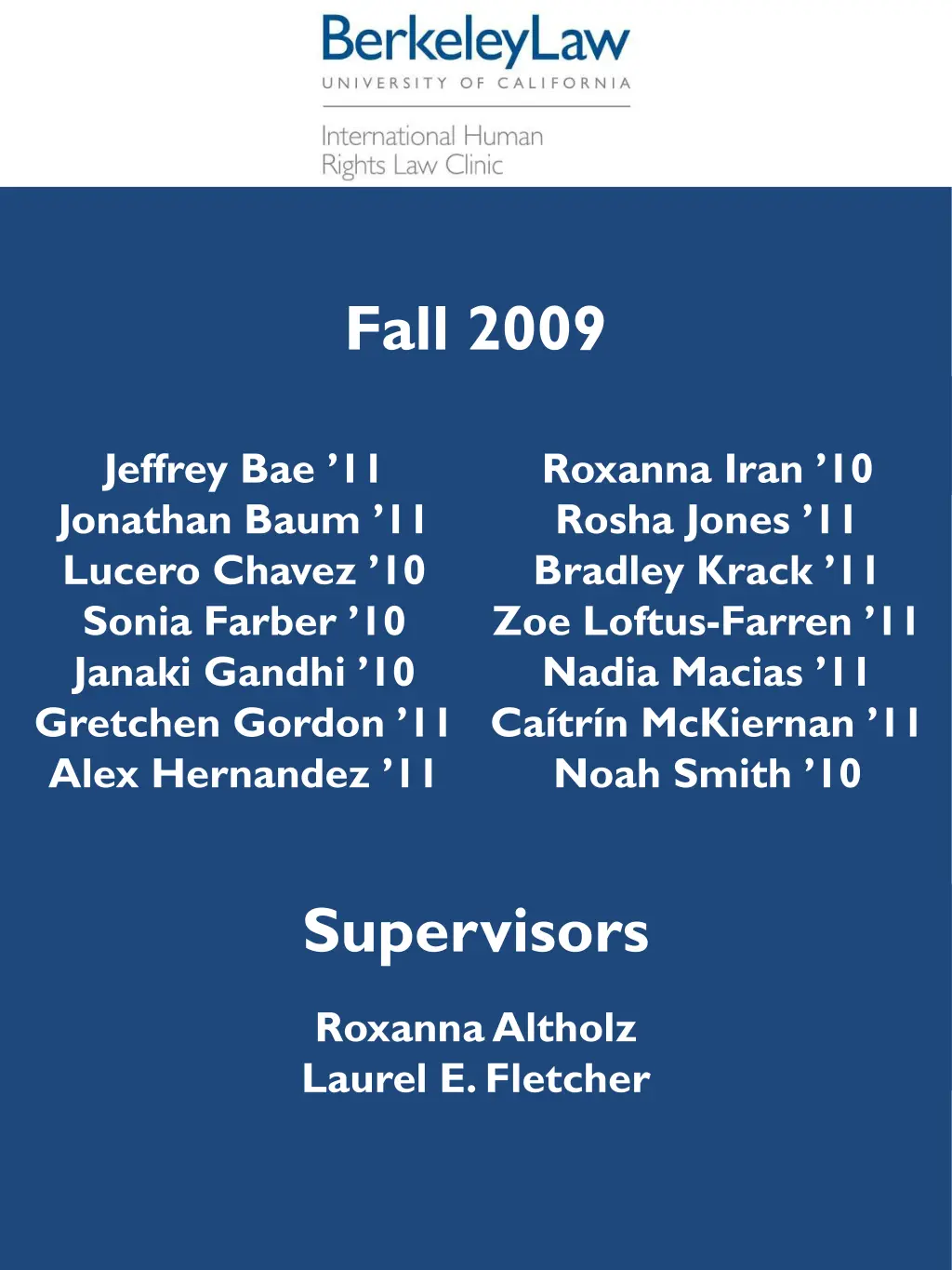 fall 2009