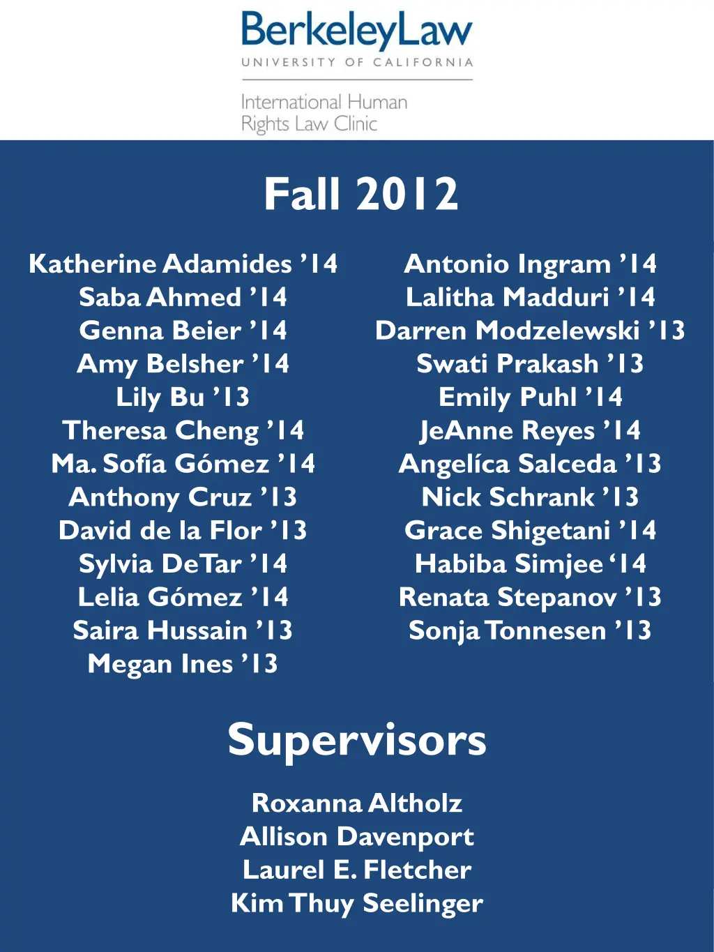 fall 2012