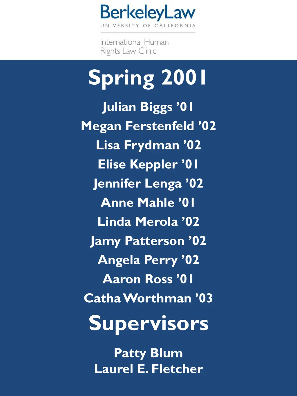 spring 2001