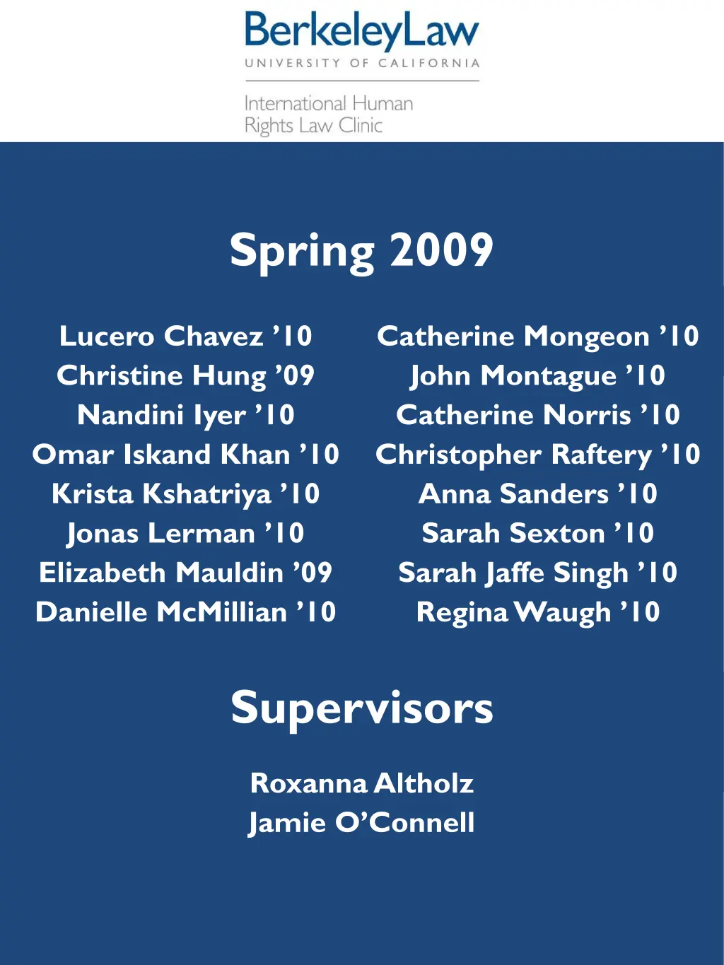spring 2009