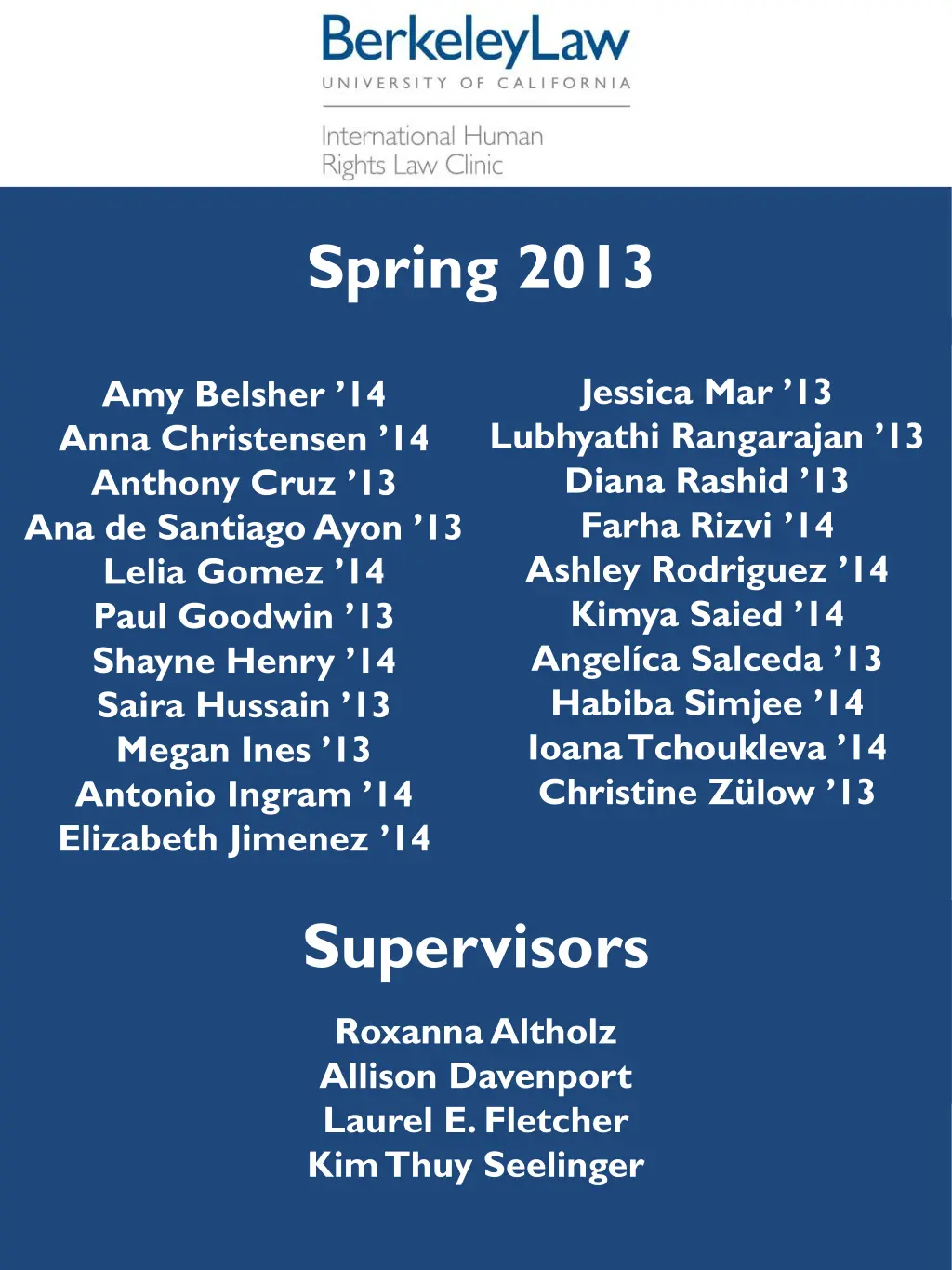spring 2013