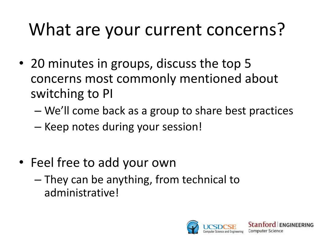 what are your current concerns