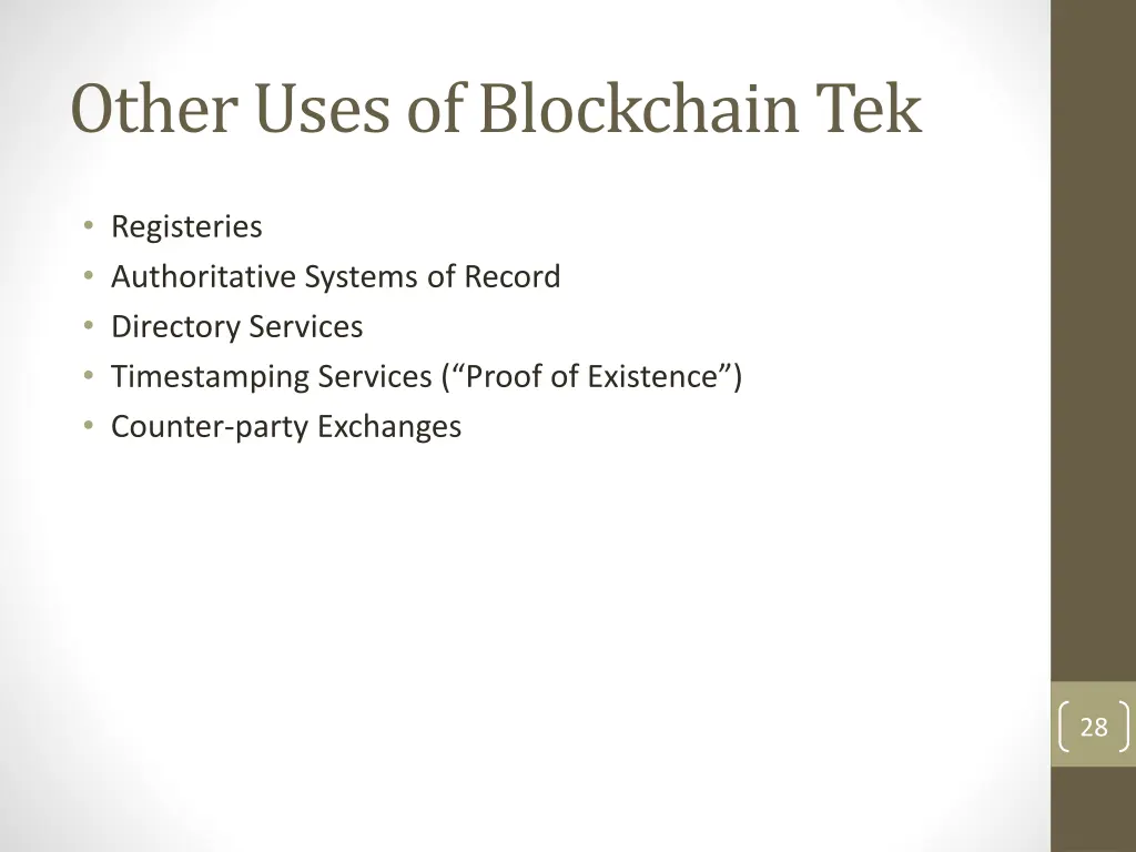 other uses of blockchain tek