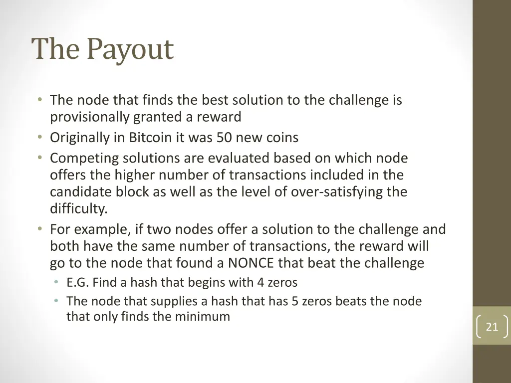 the payout
