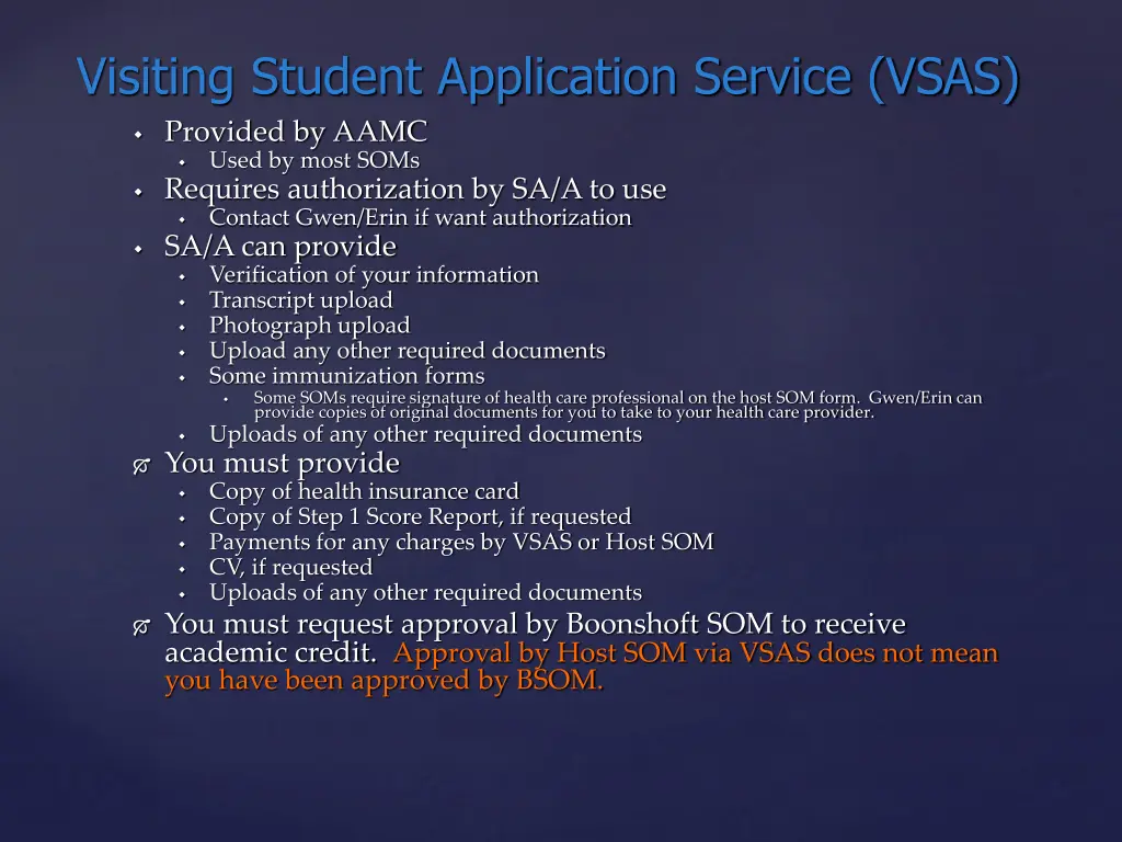 visiting student application service vsas
