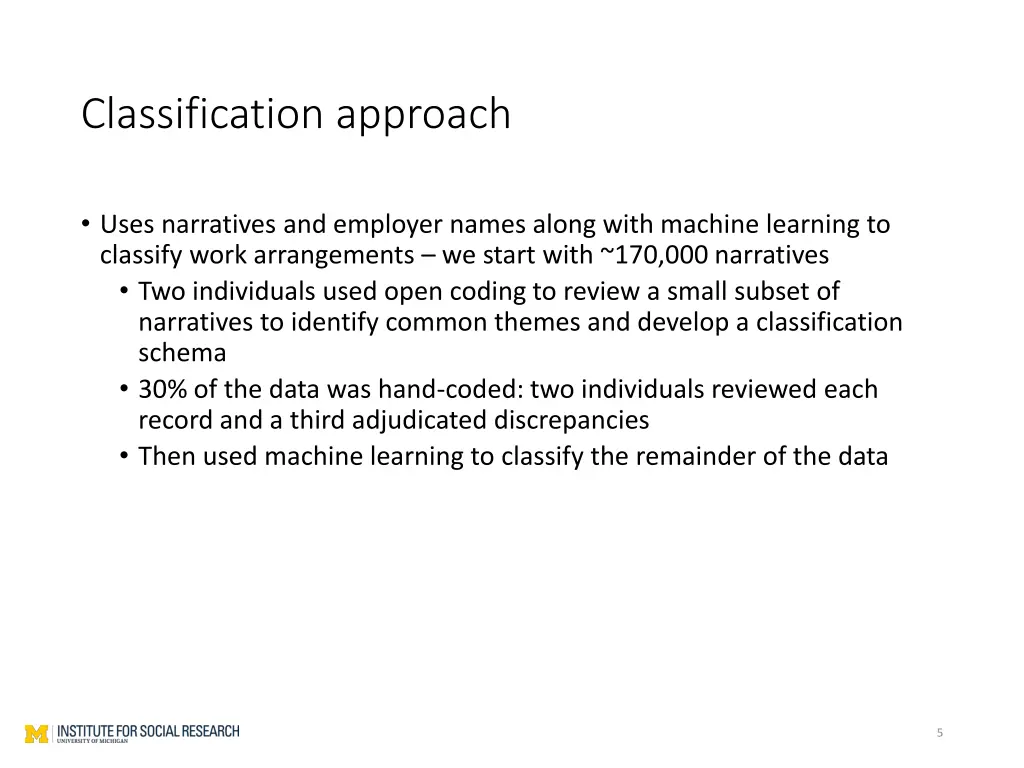 classification approach
