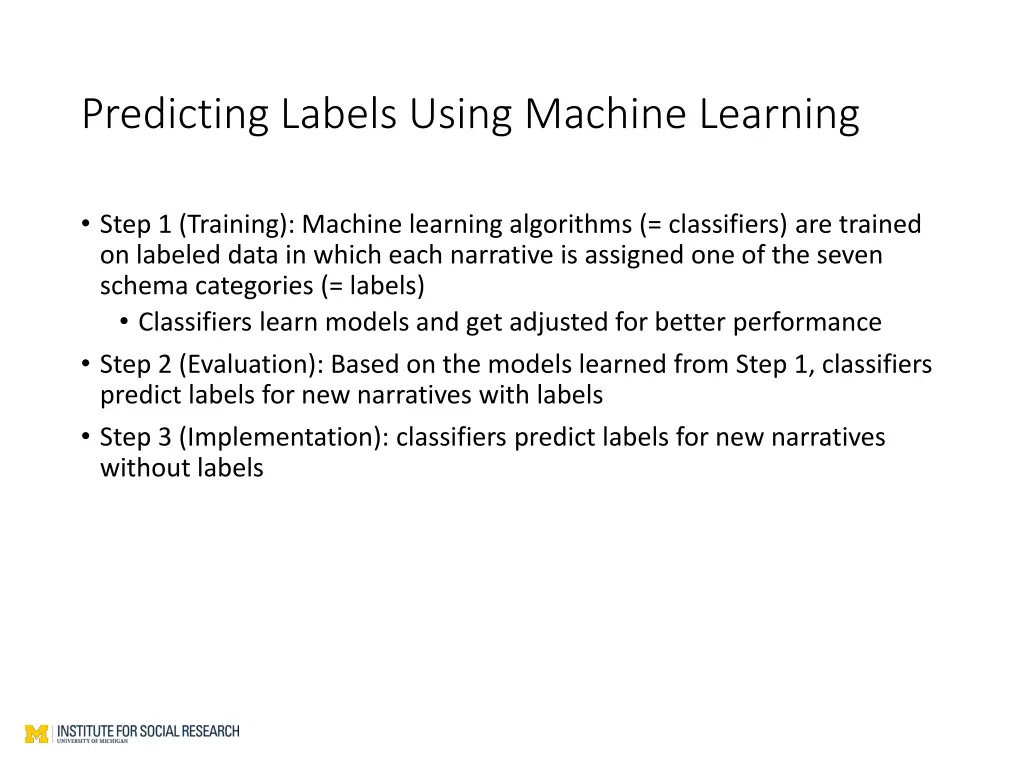 predicting labels using machine learning