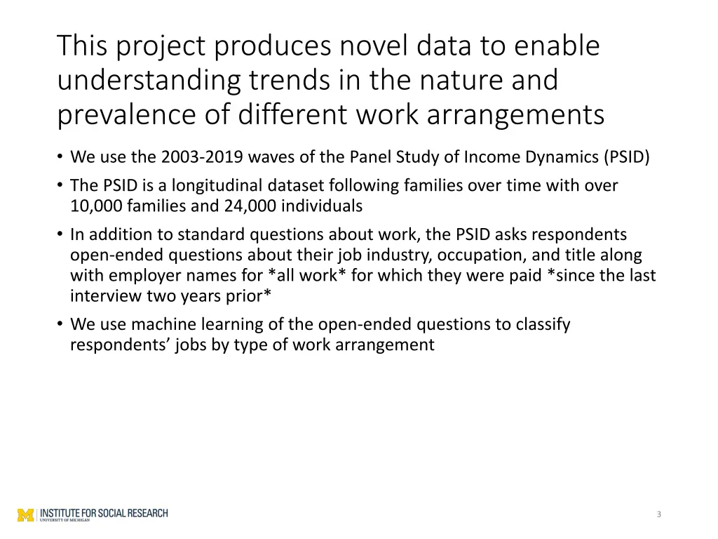 this project produces novel data to enable