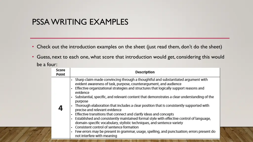 pssa writing examples