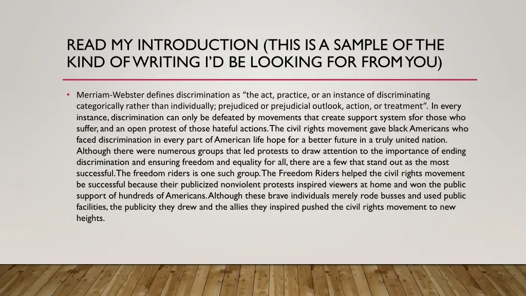 read my introduction this is a sample of the kind