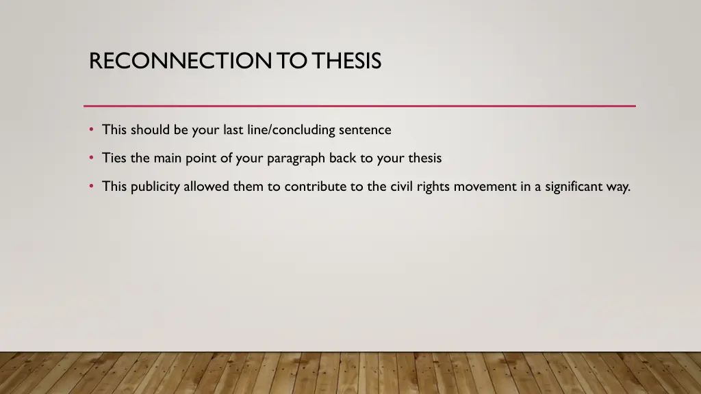 reconnection to thesis