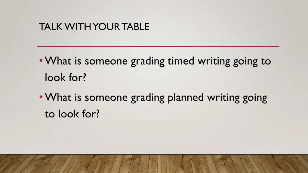 talk with your table 2