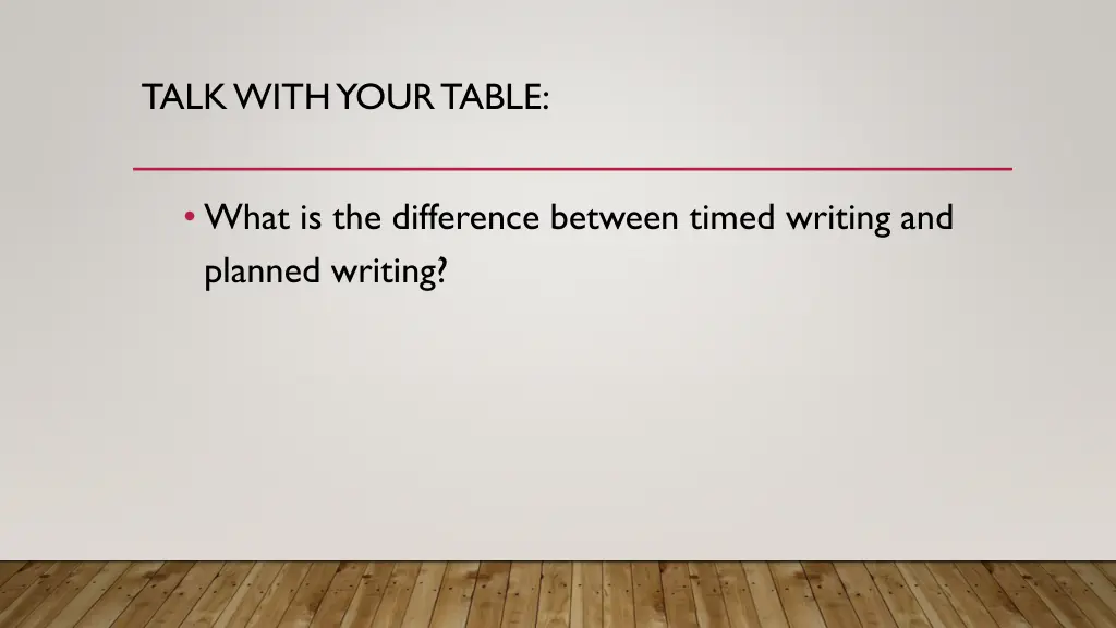 talk with your table
