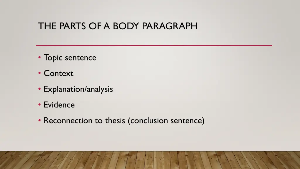 the parts of a body paragraph