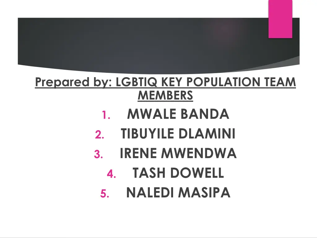 prepared by lgbtiq key population team members