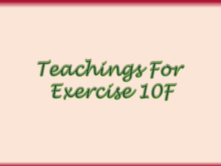 teachings for teachings for exercise 10f exercise