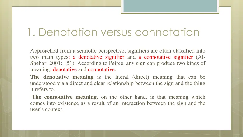 1 denotation versus connotation