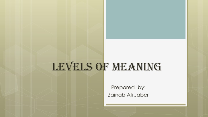 levels of meaning